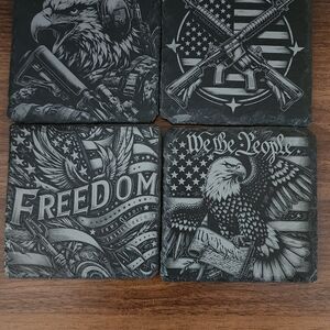 Patriotic Slate Coasters Set